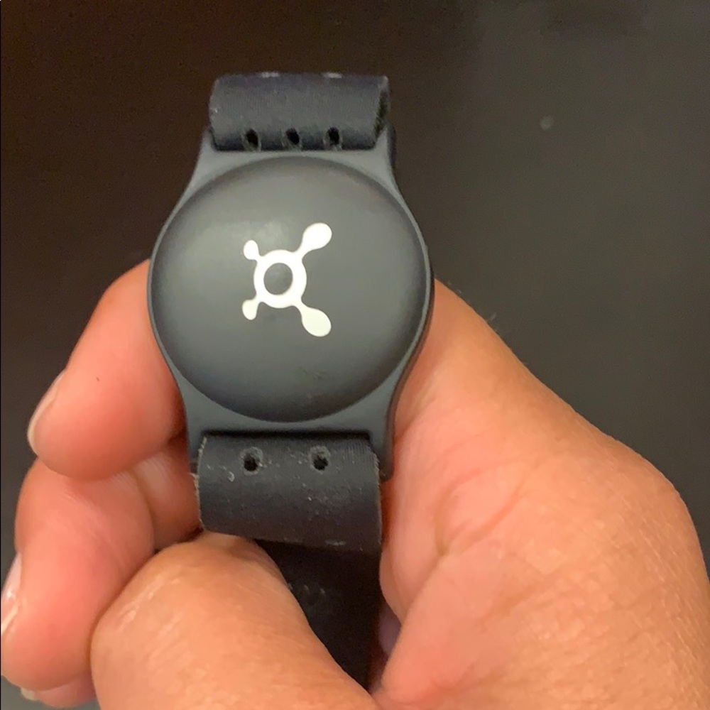 Orange theory heart monitor.